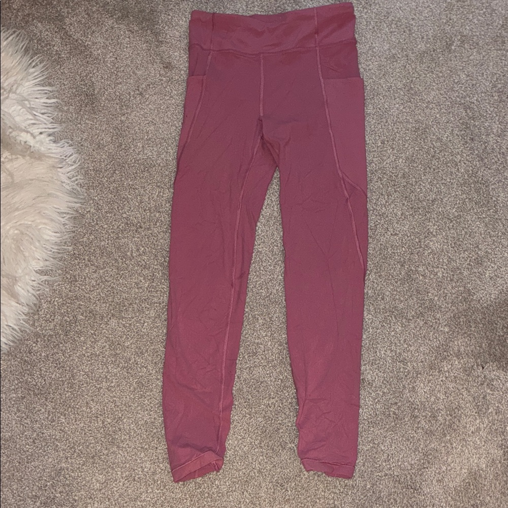 Athleta Girl High Rise Pink Leggings